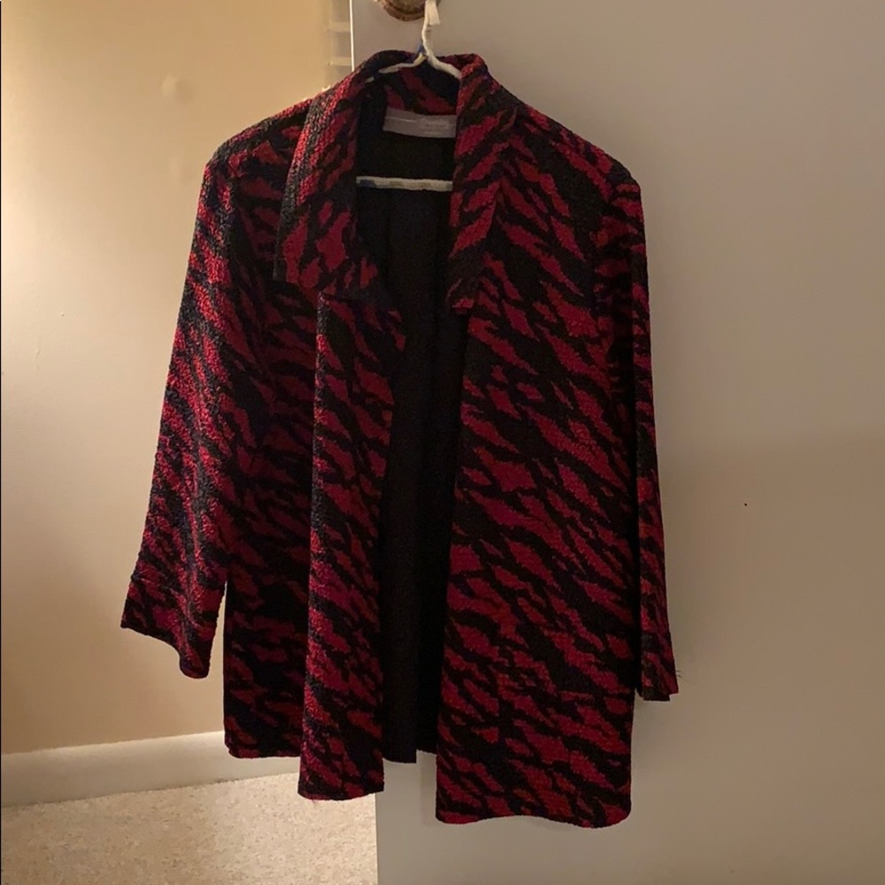 Red and black Chico’s jacket